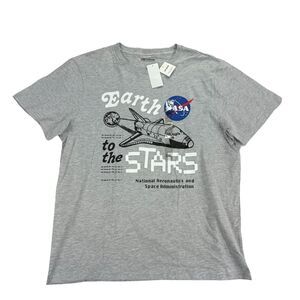 Cotton:On Mens Tbar Collab NASA Graphic Short Sleeve Crewneck T-Shirt Gray 2XL